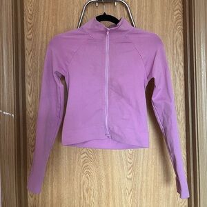 Fabletics Purple Cropped Ribbed Sport Jacket SIZE SMALL